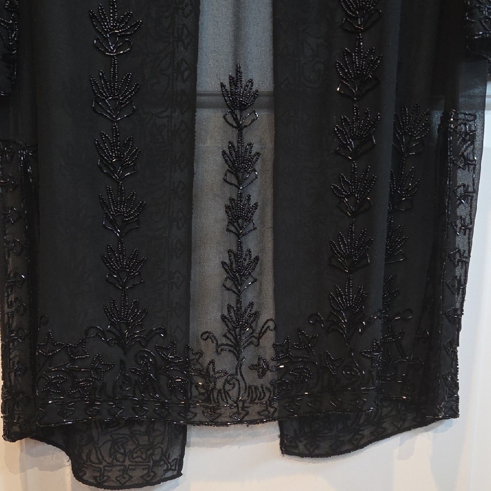 Scala Black Sheer Embroidered Cardigan - Picture 6 of 6